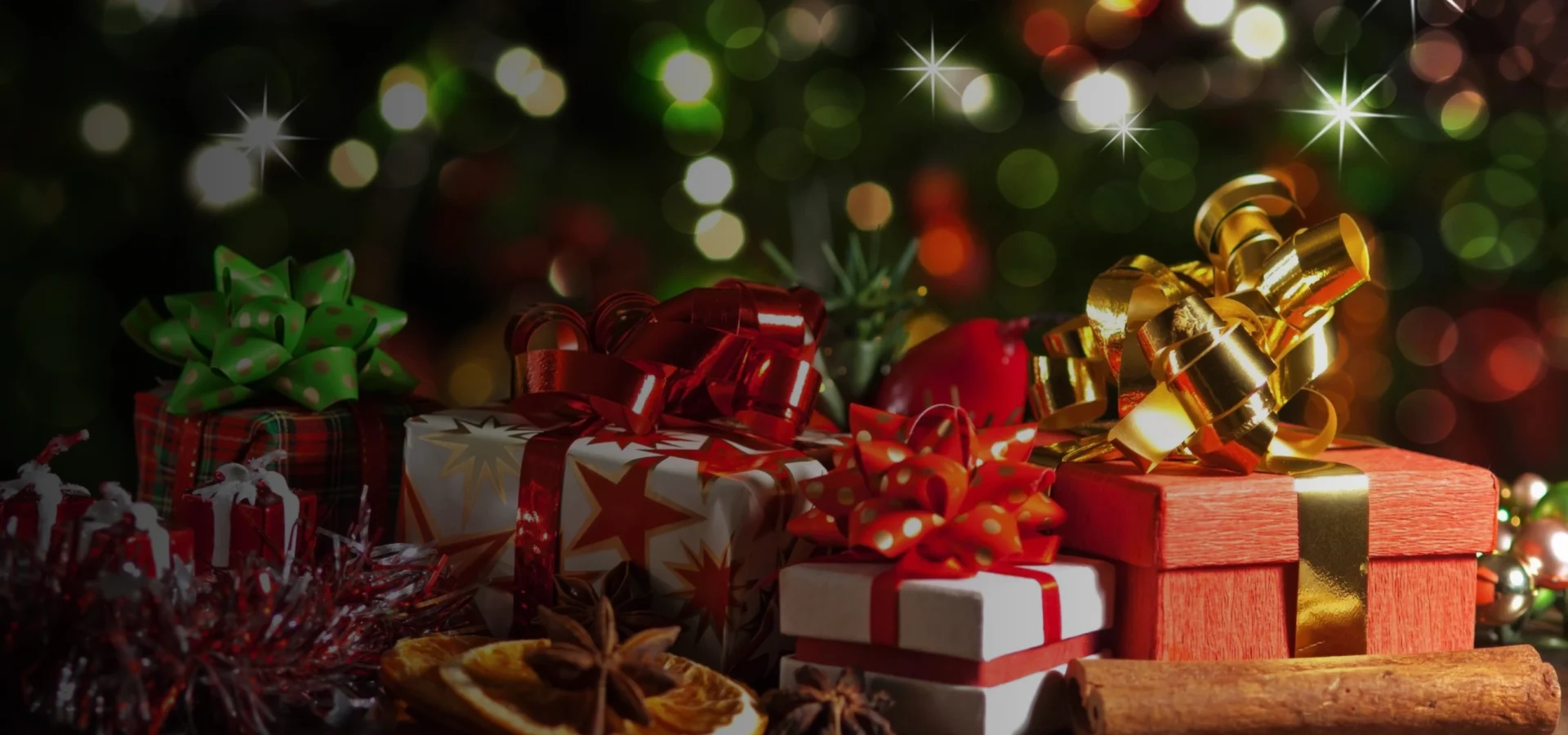 A close up of some presents on the table